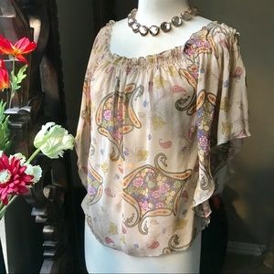 Paisley butterfly sleeve top
